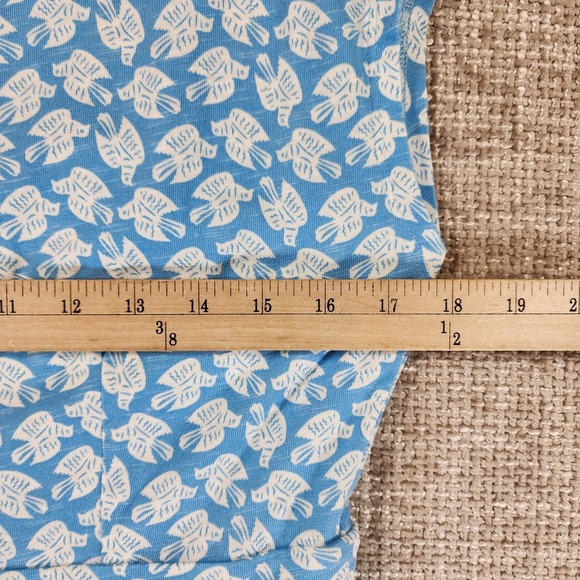 BODEN Blue White Florrie Dove Bird Print Dress Womens 10P Pockets Stretch Knit - Picture 4 of 11
